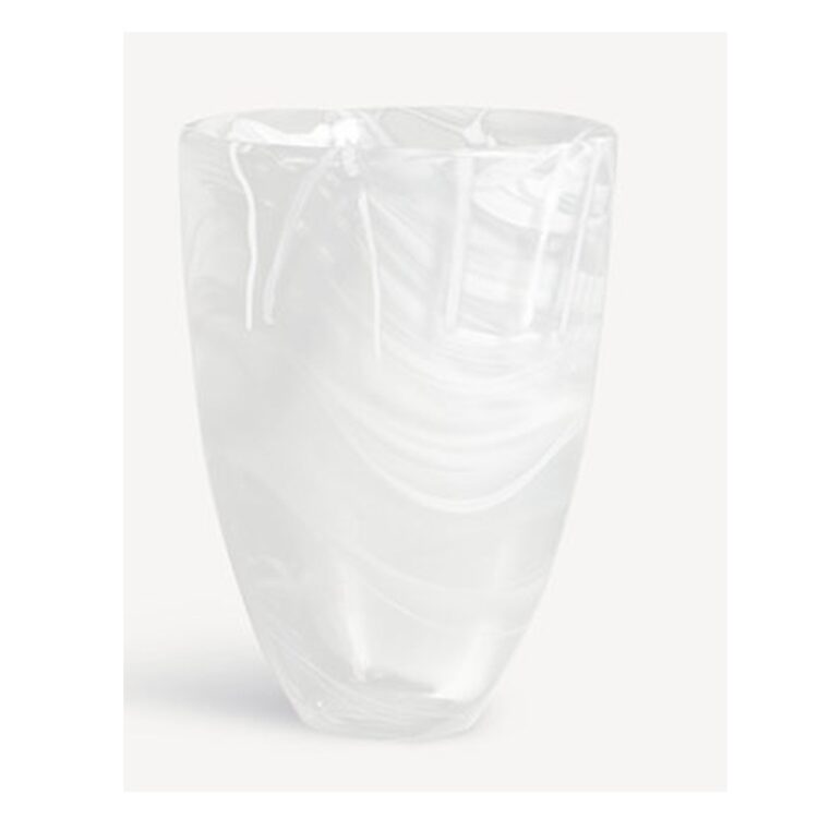 CONTRAST VASE WHITE/WHITE H:20 CM