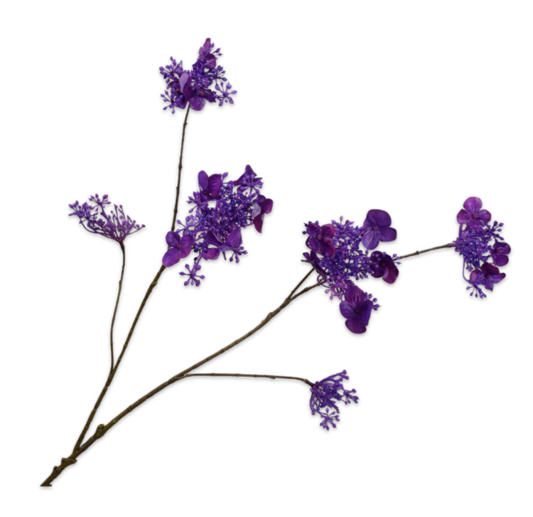 HYDRANGEA SPRAY PURPLE RT, L:94 CM