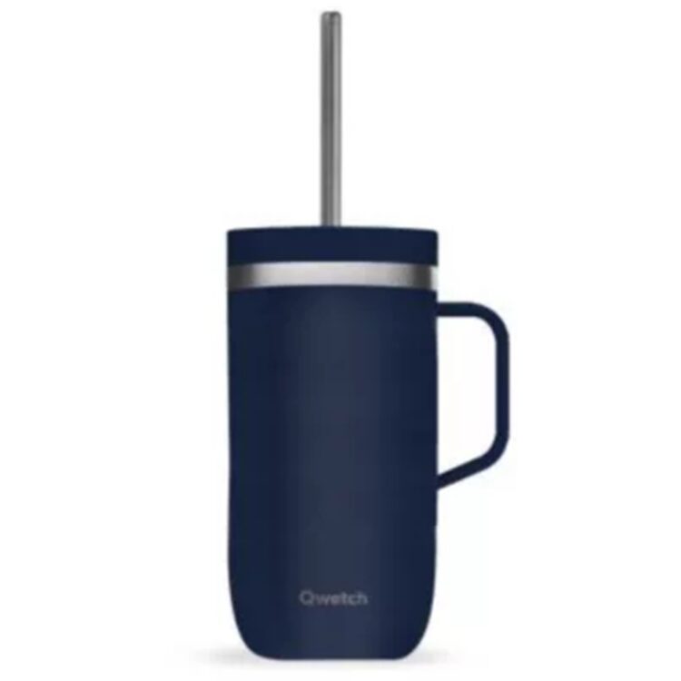 INSULATED COLD CUP, S/S, BLACK MATT WITH HANDLE, 600 ML