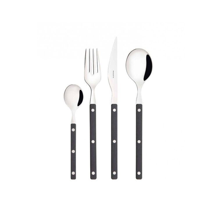 ALLEGRA,  BLACK  CUTLERY SET OF 24 PCS