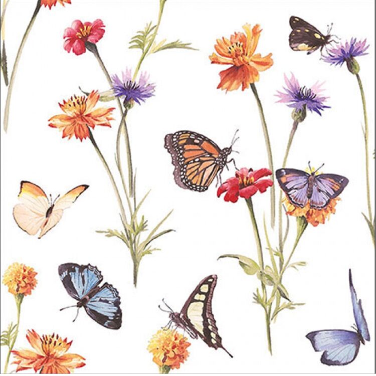 PACK OF NAPKINS "BUTTERFLY & BEE" 33 X 33 CM