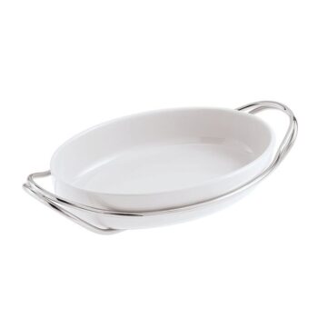 OVAL PORCELAIN DISH "LIVING" S/S ANTI-OXIDIZING 39X27 CM