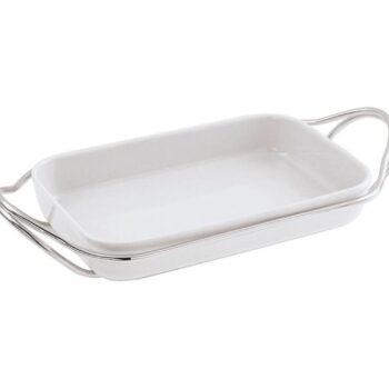 RECTANG. PORCELAIN DISH "NEW LIVING" S/S POLISHED 35X22 CM
