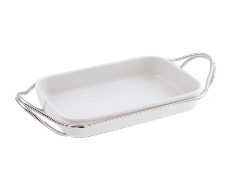 RECTANG. PORCELAIN DISH "NEW LIVING" S/S POLISHED 35X22 CM