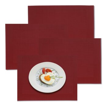 NICOLETTA, TABLE SET RED, SET OF 12 PIECES