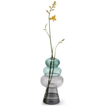 CURIOSA VASE (TOWER SHAPE) H:27 CM, BOROSILICATE GLASS, SOLID COLOURS