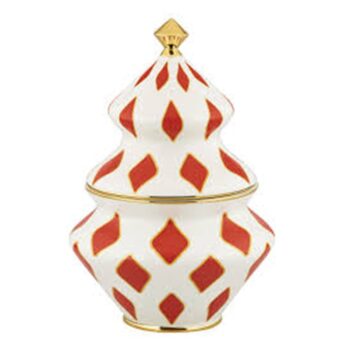 BON BON CONTAINER IN PORCELAIN, HAND-DECORATED