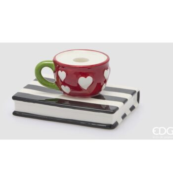 CANDLEHOLDER ON BOOK H:8 CM, L:15 CM