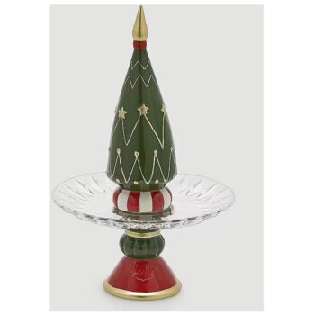 PINE XMAS FOOTED BOWL, H:40 CM, D:25 CM