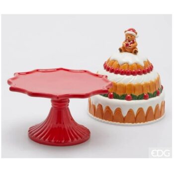 CAKE STAND WITH DOME, H:31 CM, D:23 CM