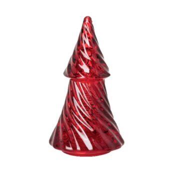 TREE / FIGURINE "CHRISTMAS LOVE" GLASS, RED