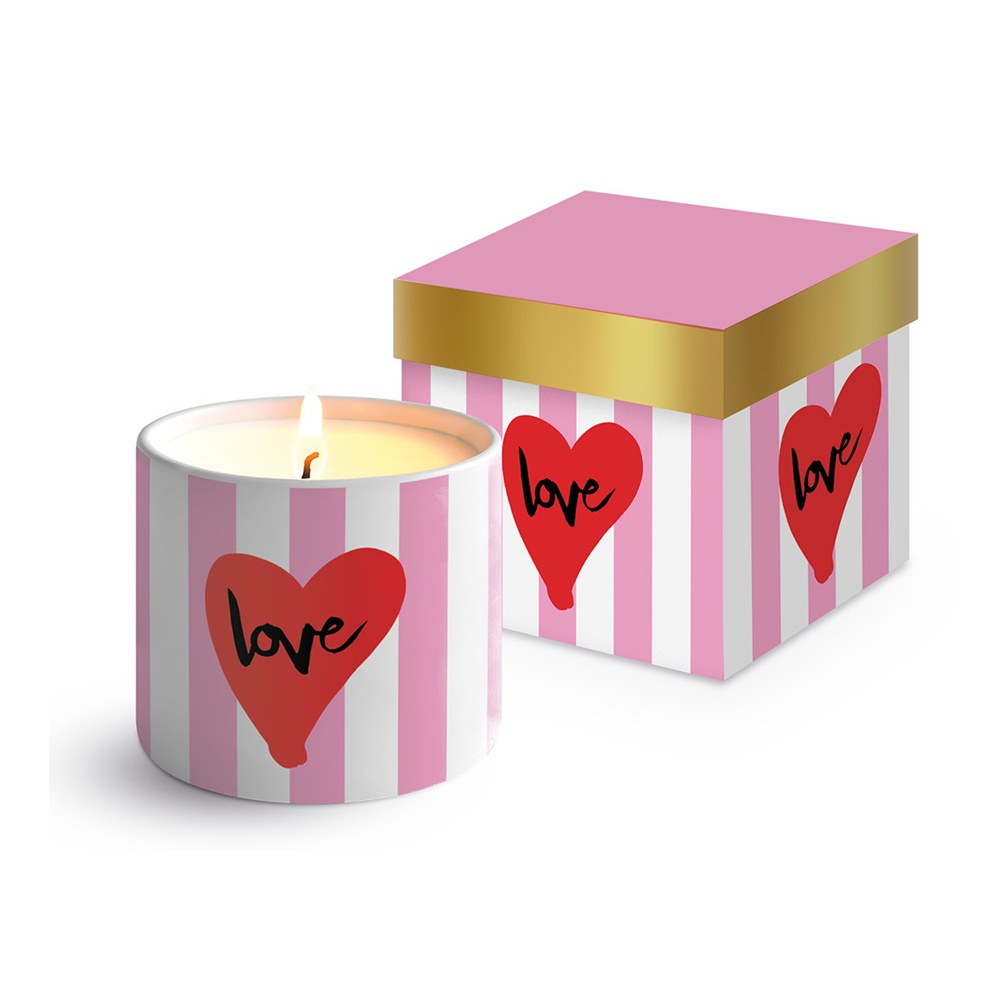 CANDLEHOLDER FORMART LOVE, BONE CHINA, GIXT-BOXED
