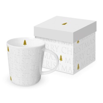 TREND MUG EMB.- GIFT BOX "CHRISTMAS LETTERS TREE WHITE"