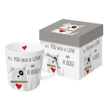 TREND MUG - GIFT BOXED, "LOVE AND DOG"