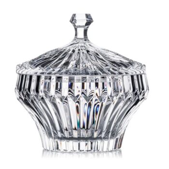 CROWN JEWEL BOWL WITH COVER, NON-LEAD CRYSTAL, D:19 CM