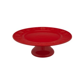 SNOWFLAKES RED, CAKE STAND D:33.5 CM