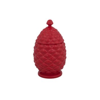 PINE CONE, BOX RED H:20 CM
