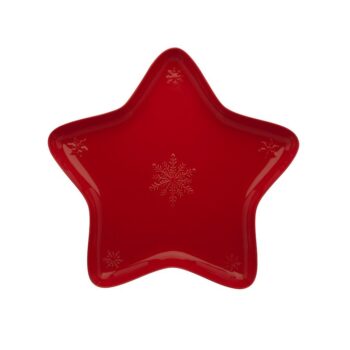 SNOWFLAKES RED, STAR BOWL D:45 CM