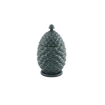 PINE CONE, BOX EMERALD GREEN H:24 CM