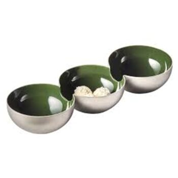 BIEL BOWL TRIO, STEEL, MATT-POLISHED, INSIDE ENAMEL