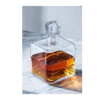 CASK WHISKY SQUARE DECANTER, CLEAR, 1 LT