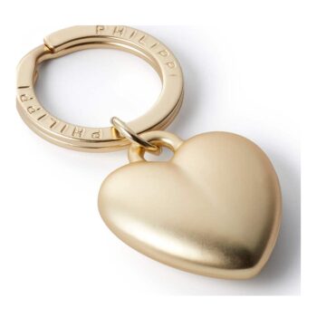 MY HEART KEYRING, ZINC ALLOY, MATT GOLD-PLATED