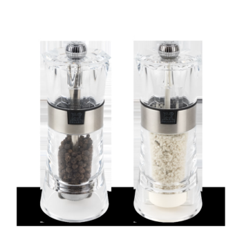 OSLO, DUO SALT & PEPPER MILL SET, ACRYLIC, H:14  CM