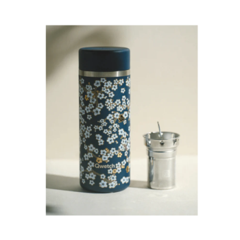 INSULATED ON-THE-GO TEA MUG, S/S, FLOWERS NIGHT BLUE, 400 ML