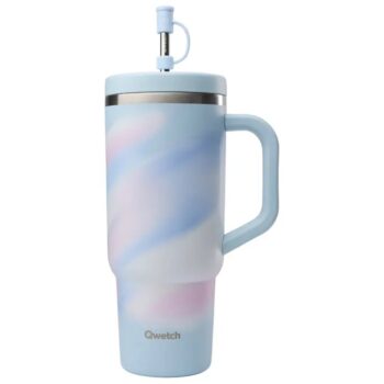 INSULATED TRAVEL CUP, AURA, S/S, PASTEL BLUE, 900 ML