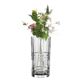 CRYSTAL VASE WITH CUTS H:28 CM