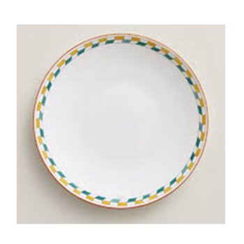 HERMES EN CONTREPOINT ORANGE THREAD, AMER. DINNER PLATE NO.1 D:27.5 CM