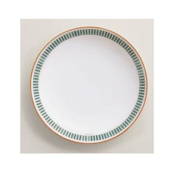 HERMES EN CONTREPOINT ORANGE THREAD DESSERT PLATE NO.2, D:21 CM