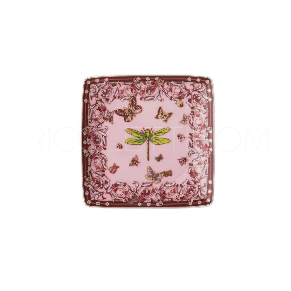 LE JARDIN PINK, SQUARE FLAT BOWL 12X12 CM