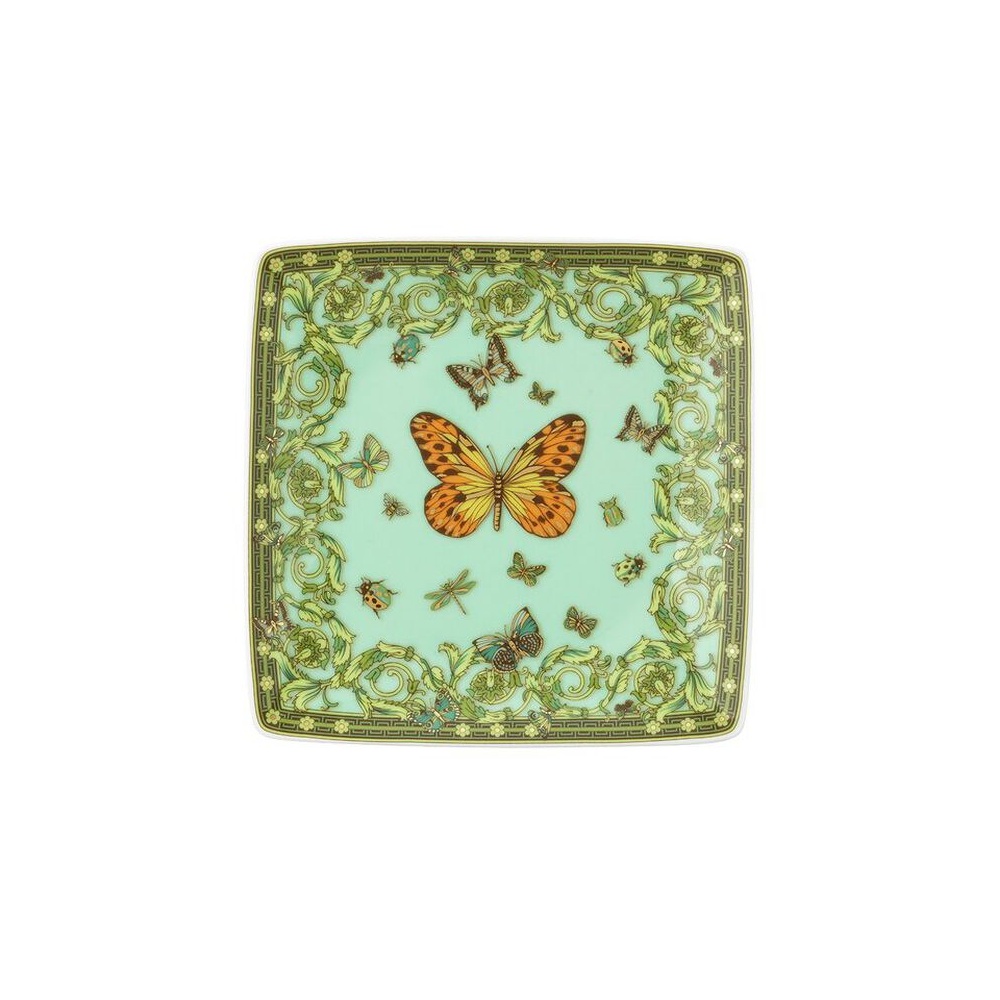 LE JARDIN GREEN, SQUARE FLAT BOWL 12X12 CM