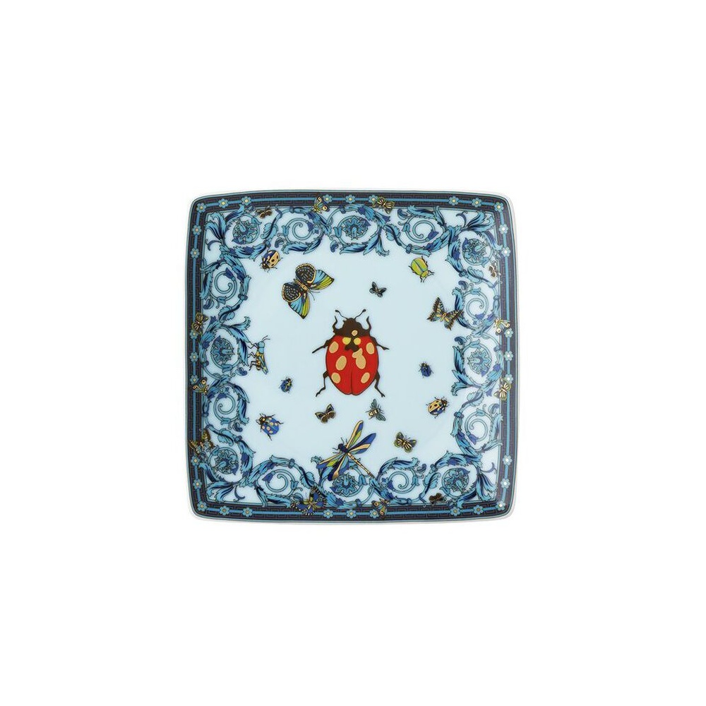 LE JARDIN BLUE, SQUARE FLAT BOWL 12X12 CM