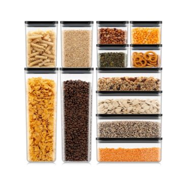 CANTEEN SET OF 12 STORAGE JARS, 4 PCS X1 LT / 2 PCS X1.2 LT / 4 PCS X 0.5 LT / 2 PCS X 2.6 LT