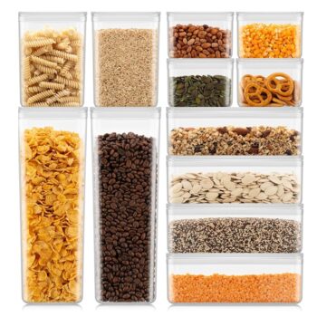 CANTEEN SET OF 12 STORAGE JARS, 4 PCS X1 LT / 2 PCS X1.2 LT / 4 PCS X 0.5 LT / 2 PCS X 2.6 LT