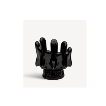 SUNFLOWER CIRCULAR VOTIVE, BLACK H:92 MM