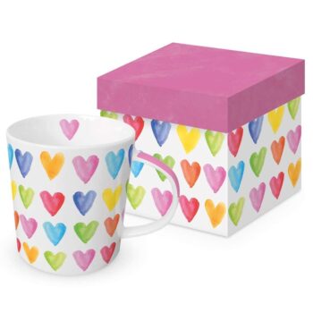 TREND MUG - GIFT BOXED "AQUARELL HEARTS"