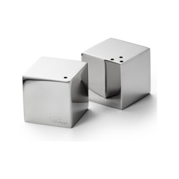 CUBE SALT & PEPPER SHAKER SET 2-PCS, S/S, MIRROR-POLISHED