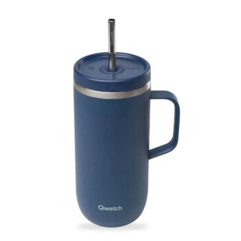 INSULATED COLD CUP, S/S, MIDNIGHT BLUE MATT WITH HANDLE, 600 ML