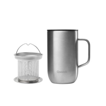 INSULATED MUG WITH HANDLE, S/S,  BRUSHED S/STEEL MATT, 470 ML